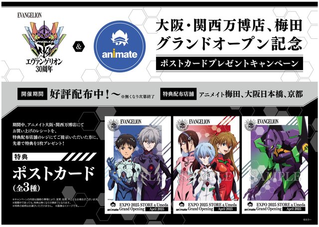 「エヴァ」“全話Tシャツ”も!? 大阪・関西万博会場内のアニメイトにてPOP-UPスペースが期間限定で開催