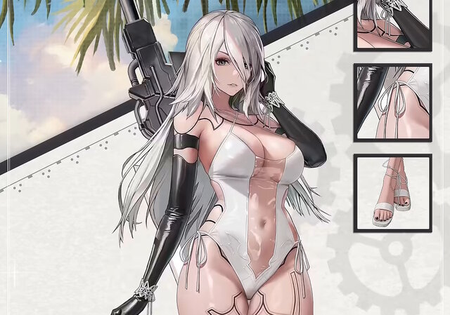 2Bだけじゃない…A2の水着衣装もムチムチセクシー！『勝利の女神：NIKKE』×『ニーア』コラボ復刻の新コスチュームが指揮官を惑わす