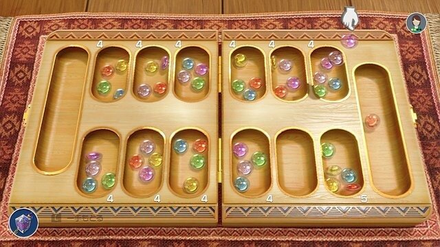世界のアソビ大全51ゲーム内の1シーン（マンカラ）