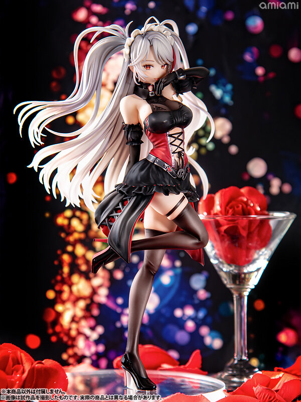 悪戯っぽく微笑む口元から舌先がチラリ…『アズレン』より「プリンツ・オイゲン：この夜に酔いしれ」フィギュアがクールでミステリアス
