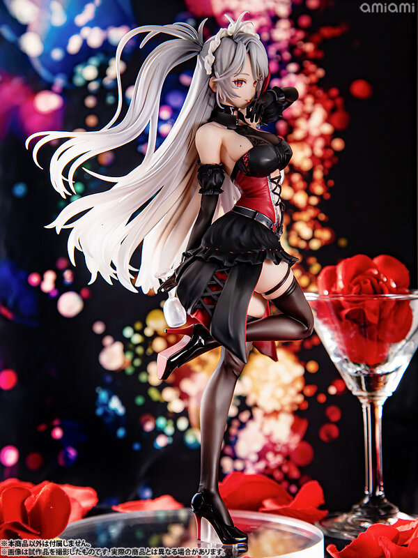悪戯っぽく微笑む口元から舌先がチラリ…『アズレン』より「プリンツ・オイゲン：この夜に酔いしれ」フィギュアがクールでミステリアス