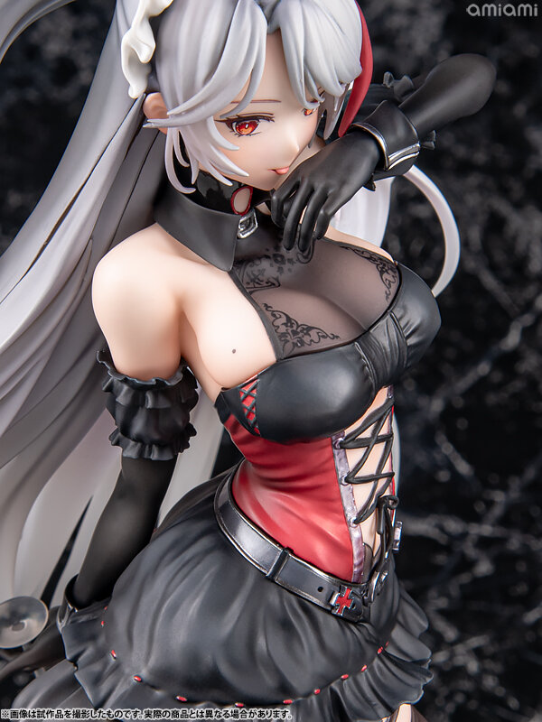 悪戯っぽく微笑む口元から舌先がチラリ…『アズレン』より「プリンツ・オイゲン：この夜に酔いしれ」フィギュアがクールでミステリアス