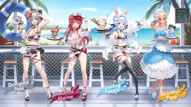 ホロライブ3期生たちが「ホロナツ衣装」の三面図をお披露目！マリン船長「けっこう際どいんですケド キービジュだと隠されちゃった」