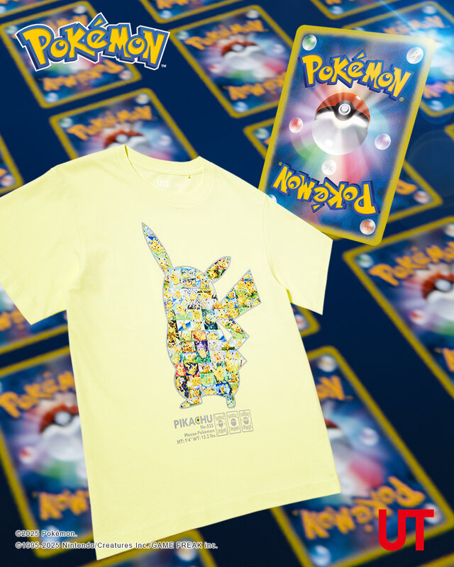 ユニクロ「ポケカ＆ポケポケ」のUTコレクションが8月11日発売！ピカチュウたちのカードイラストやシルエット、ワンポイントアートをお洒落にデザイン