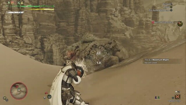 『モンハンワイルズ』水鉄砲でモンスター討伐に挑むプレイヤー現る―2ダメージを重ねる執念のハンティング