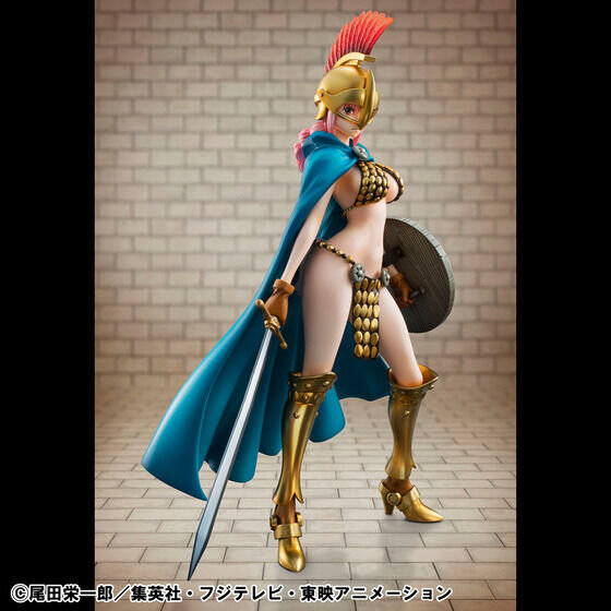 兜やマントを外すとより美しい…！「ワンピース」ドレスローザ編より、大胆な鎧を纏った「剣闘士 レベッカ」フィギュアが復刻
