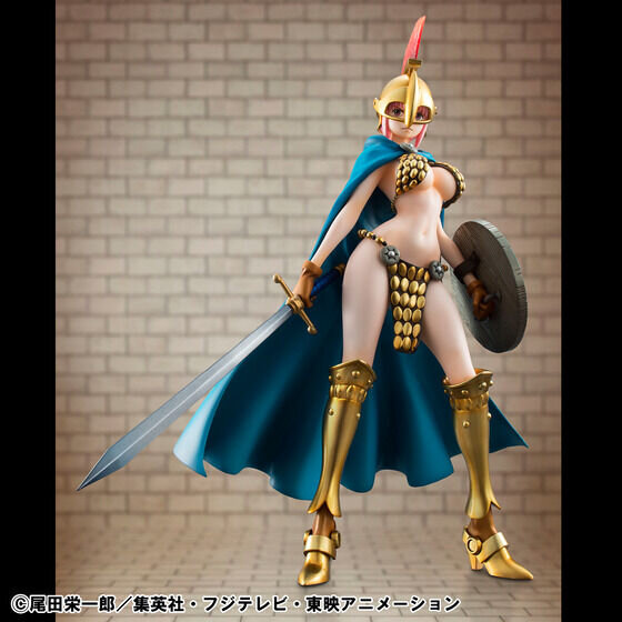 兜やマントを外すとより美しい…！「ワンピース」ドレスローザ編より、大胆な鎧を纏った「剣闘士 レベッカ」フィギュアが復刻