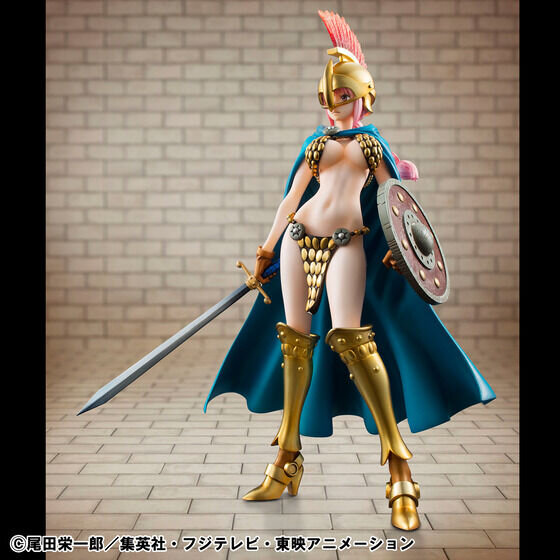 兜やマントを外すとより美しい…！「ワンピース」ドレスローザ編より、大胆な鎧を纏った「剣闘士 レベッカ」フィギュアが復刻