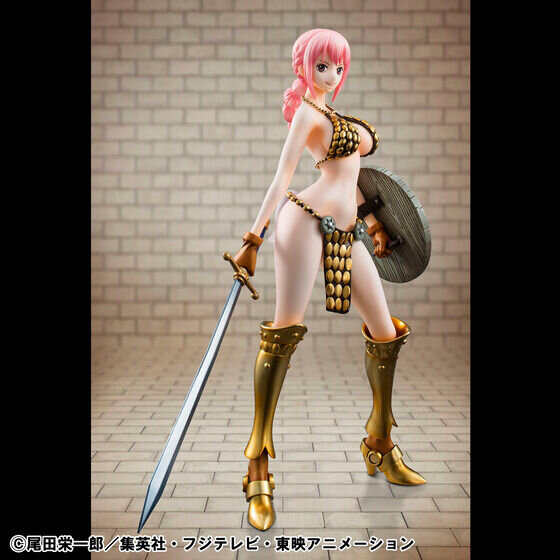 兜やマントを外すとより美しい…！「ワンピース」ドレスローザ編より、大胆な鎧を纏った「剣闘士 レベッカ」フィギュアが復刻