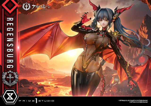 肌にピッタリ張り付いた黒タイツがセクシー…！『アズレン』より「レーゲンスブルク」がキービジュアルを基にスタチュー化