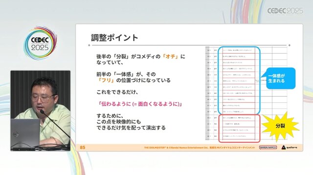 『学園アイドルマスター』のコミュができるまで―細やかな演出術とスプレッドシート管理＆自動生成されるスクリプトなど、驚きの制作フロー【CEDEC2025】