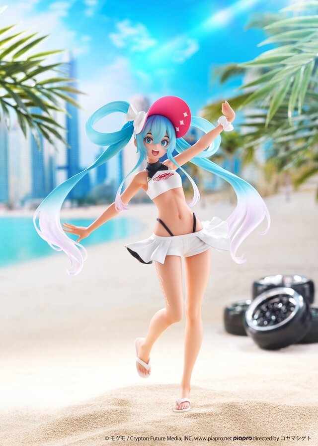 健康的な日焼け姿の「初音ミク」！「レーシングミク2024」公式イラストのフィギュアが8月上旬よりアミューズメント施設にて展開