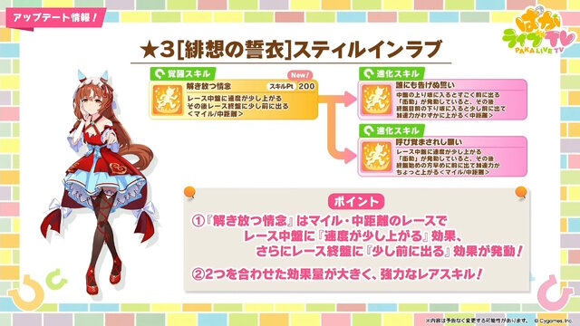 『ウマ娘』4.5周年で「スティルインラブ」が実装！新ウマ娘にしてライバル「アドマイヤグルーヴ」や「ステイゴールド」もサポカで参戦