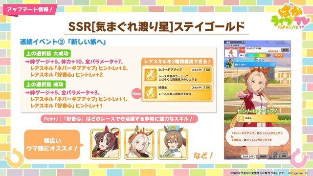 『ウマ娘』4.5周年で「スティルインラブ」が実装！新ウマ娘にしてライバル「アドマイヤグルーヴ」や「ステイゴールド」もサポカで参戦