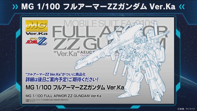 ※「MG 1/100 フルアーマーZZガンダム Ver. Ka」は今回、試作品画像や特徴は紹介されませんでした。