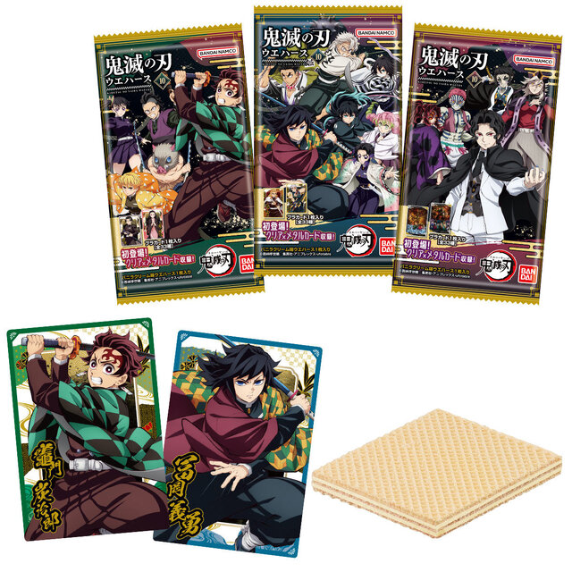 炭治郎の主人公組、胡蝶しのぶら柱、猗窩座たち鬼陣営に分かれた3パッケージがクール！「鬼滅の刃ウエハース10」9月22日発売決定
