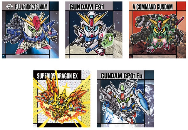 昔懐かしい「元祖SDガンダム」シール付きスナックに第2弾！「νガンダムHWS」や「サイサリス」まで全33種―描き下ろしの「ペーネロペー」らも収録