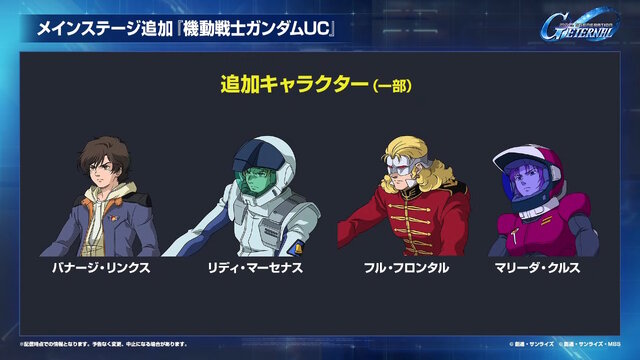 『Gジェネ エターナル』ガンダムUC、閃光のハサウェイ、0083第2弾など5作品が順次参戦へ！それぞれの開発可能ユニットも一部公開