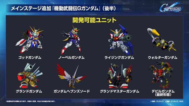 『Gジェネ エターナル』ガンダムUC、閃光のハサウェイ、0083第2弾など5作品が順次参戦へ！それぞれの開発可能ユニットも一部公開