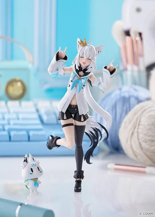 ホロライブ・ 白上フブキのアクションフィギュア「figma」が予約受付開始！オプションパーツにキャラクター「すこん部」「おるやんけ」付属