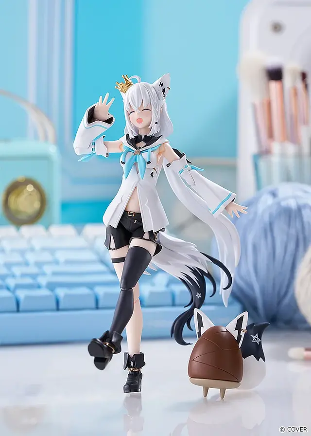 ホロライブ・ 白上フブキのアクションフィギュア「figma」が予約受付開始！オプションパーツにキャラクター「すこん部」「おるやんけ」付属