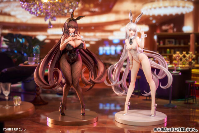 ムチムチな黒とスレンダーな白、どっちのバニーも強烈！『勝利の女神：NIKKE』より「ノワール＆ブラン」がフィギュア化―セット版には“色紙”の特典付き