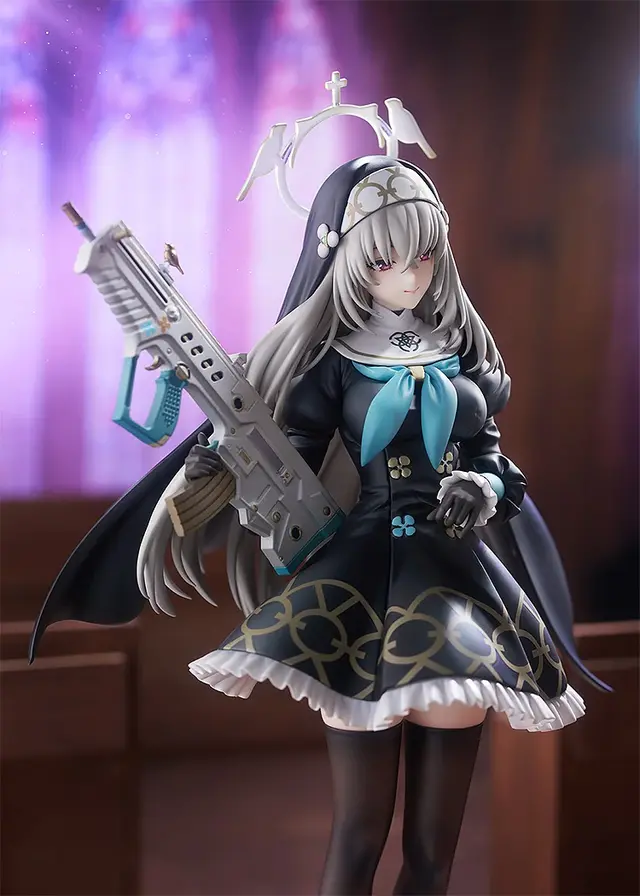 絶対領域に透けハイソックス！『ブルアカ』より「サクラコ」が黒色のシスター服で立体化、固有武器「浄化の織り手」も見応え十分