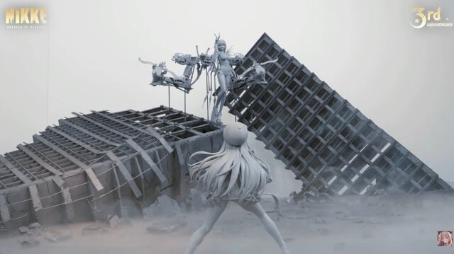『勝利の女神:NIKKE』「ラピ：レッドフード」と「ベヒモス」が作中シーンを再現するフィギュアに！“ニケ創造の謎”に迫る展覧会など、ゲーム外展開もアツい