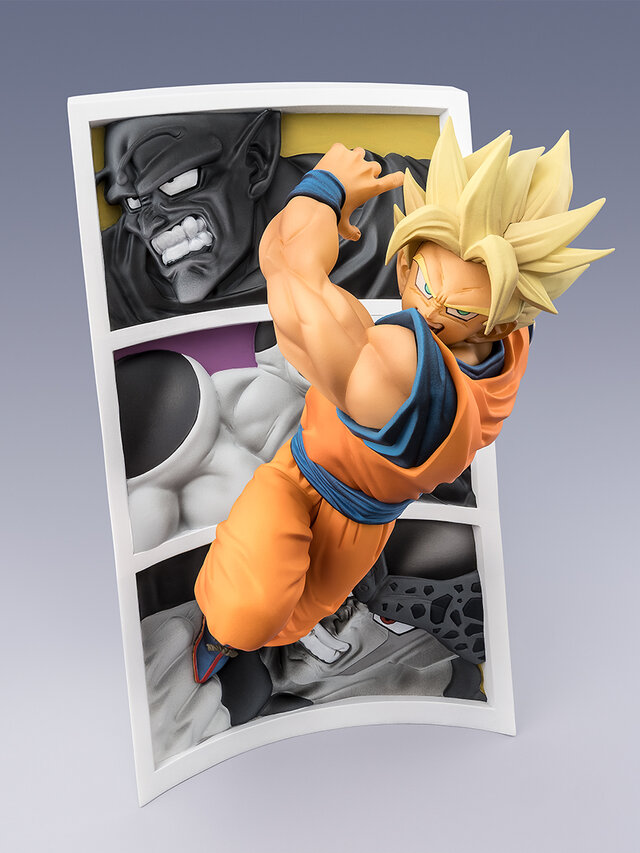 ドラゴンボールZより「スーパーサイヤ人孫悟空」が立体化！背景にはピッコロ大魔王、フリーザ、セルたち歴代の強敵をレリーフ台座で再現