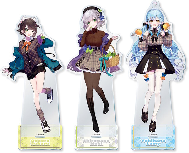 セブン-イレブンにて「ホロライブ」キャンペーンが開催！大空スバルら3人を“秋のお出かけファッション”で描き下ろしグッズ化