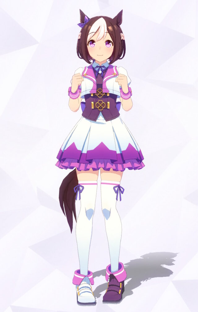 スペシャルウィークもコルセットにクローバーの飾りが。