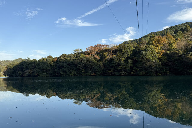 もみじ川温泉建物裏の川沿い