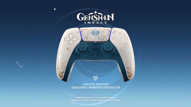 PS5純正コントローラー・DualSenseに『原神』コラボモデル登場!旅人のモチーフアイコンや、裏面にはパイモンも