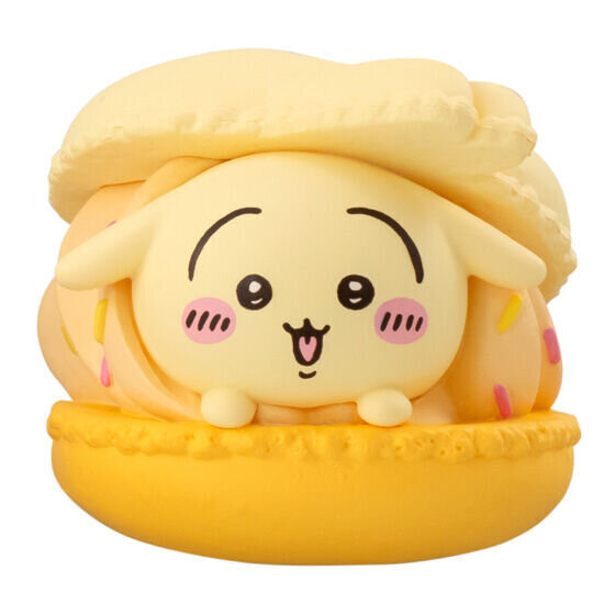 「ちいかわ」たちが、マカロンになっちゃった!上に乗った生地もお顔になっているガシャポン「きゃらまかろん」全4種がどれも可愛い