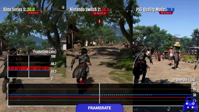Youtube「Assassin's Creed Shadows | Switch 2 - PS5 - Xbox Series S | Graphics Comparison」から引用