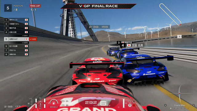 「V1 GRAND PRIX」優勝は宮園拓真コーチ率いるTEAM BLUE！最後はホロライブ・輪堂千速がクラッシュするハプニングが起こるも圧倒的な走りで王者に立つ