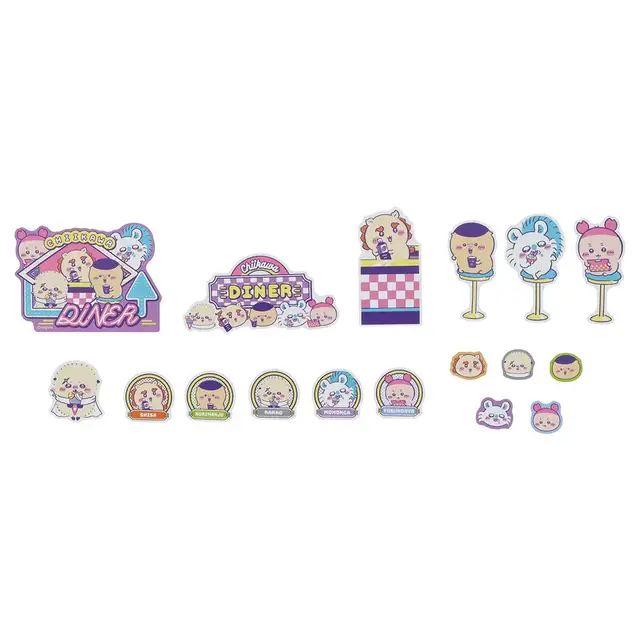 「ちいかわ」クリアで厚みのあるおはじき風も！“ＤＩＮＥＲ”テーマのシール4商品が本日1月22日13時よりしまむらオンラインストアに登場