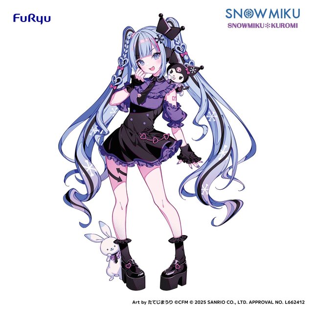 ちょっぴりゴシックな、こあくま風！「雪ミク」×「クロミ」コラボフィギュアが2月中旬よりプライズ展開ーたてじまうり氏のイラストをもとに立体化