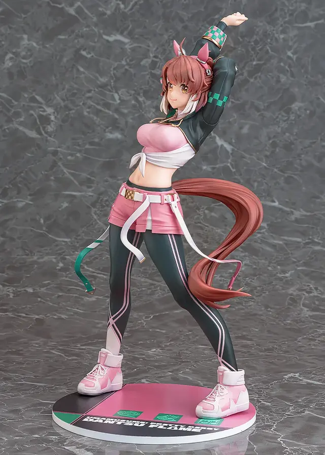笑顔でストレッチ！『ウマ娘』勝負服姿の「ダンツフレーム」フィギュアが予約開始ー表情差し替えパーツにはウインクも