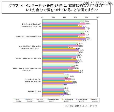 インターネットを使うときに、家族に約束させられていたり自分で気をつけていることは何ですか？ インターネットを使うときに、家族に約束させられていたり自分で気をつけていることは何ですか？