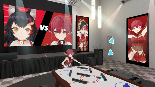 ホロライブ・宝鐘マリン、鷹嶺ルイら総勢8名とエアホッケー！マウスでも遊べるVRゲーム『Holo Hockey』がSteamにて配信開始