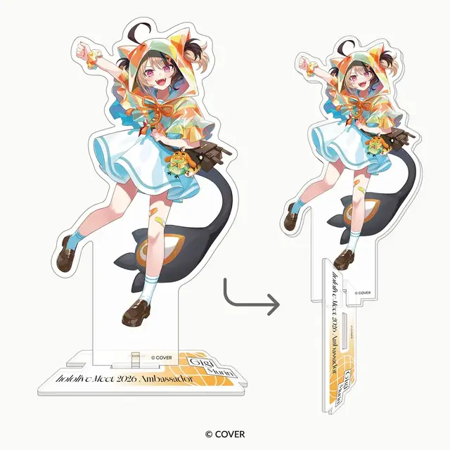 角巻わため、輪堂千速など「hololive Meet 2026」アンバサダーのアクスタが予約受付中！スタンドとフォトプロップスの2way仕様