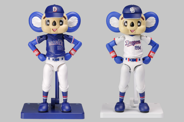 ビジターVer.もかなり動く！中日ドラゴンズ「ドアラ」プラモが予約開始、フリップボードや背景カードなどオプション充実