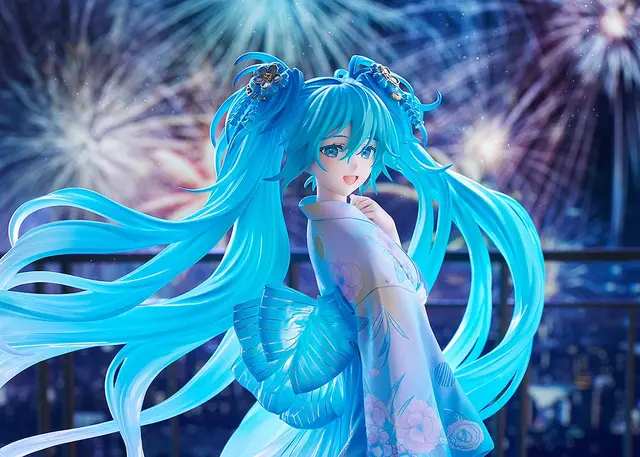 「初音ミク」が花火&ドローンショーのメインビジュアルで立体化！クリアパーツ使用のツインテールと大きく広がる帯が幻想的