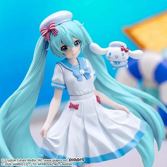 「初音ミク×シナモロール SummerVer.」が7月24日より展開！涼やかな白のマリン服で可愛さMAX