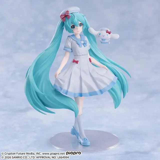 「初音ミク×シナモロール SummerVer.」が7月24日より展開！涼やかな白のマリン服で可愛さMAX