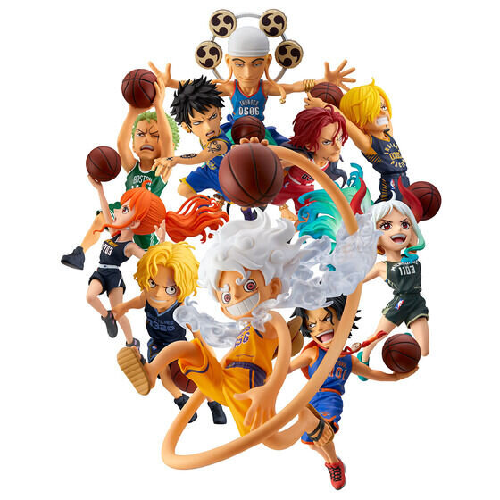 華麗にシュートを決める「ナミ」「サンジ」が立体化！「ONE PIECE × NBA」スペシャルコラボから、ルフィたちのデフォルメフィギュア全10種も