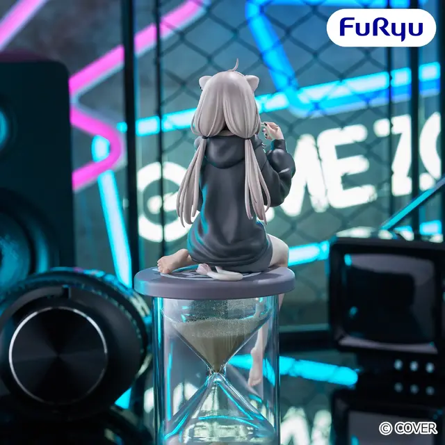 太ももが露わなルームウェア！「ホロライブ」獅白ぼたんの砂時計付きフィギュア「ぬーストプラス」が7月第5週よりプライズ順次展開
