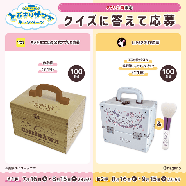 マツキヨココカラ×「ちいかわ」コラボ詳細公開！オリジナルグッズの配布・販売に加えて、店舗ラッピングや”花火打ち上げ”まで盛り沢山