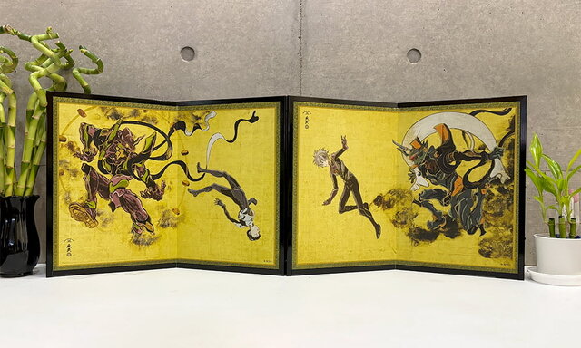 エヴァと日本文化の融合！風神雷神図をモチーフにした「エヴァ浮世絵屏風」が素敵―つながる碇シンジ、綾波レイなど全5種類